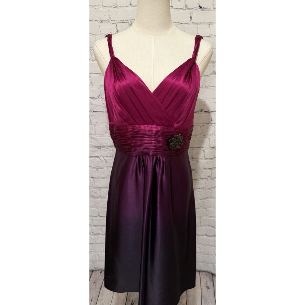 Ann Taylor Silk Dress 6 Petite Purple Ombré Babydoll Whimsigoth Fairy Grunge
